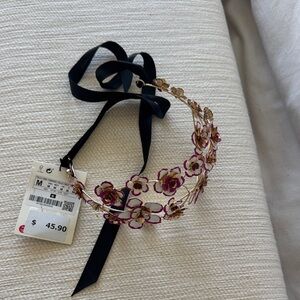 Zara Floral Hair Accessory - Pink and Gold